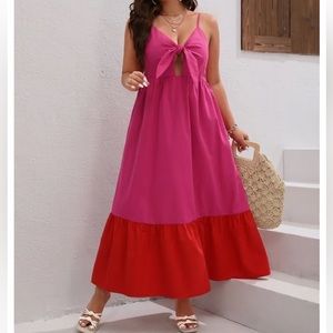 Tabitha Brown Target linen blend front tie maxi dress with pockets